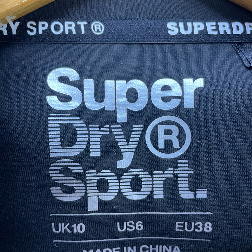 Superdry Sport Jacket Womens US 6 UK10 Black Full Zip Hooded Athletic Stretch - Picture 10 of 16